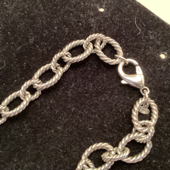 Silvertone Twisted Rope Link Necklace in Stainless Steel - Picture 4 of 8
